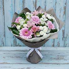 Букет цветов из:  Герберы, Альстромерии и Хризантемы в Тропарево