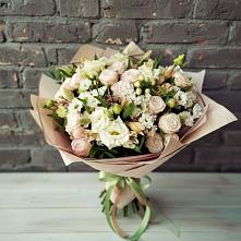 Букет цветов из:  Альстромерии, Розы и Хризантемы в Тропарево