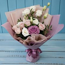 Букет цветов из:  Розы и Лизиантусы в Тропарево