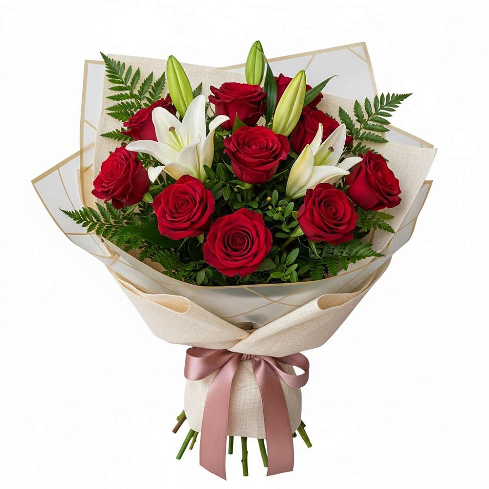 Букет цветов из: Лилии и Розы в Тропарево