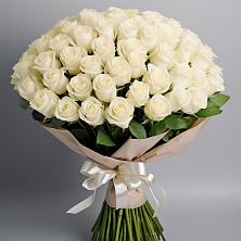 Букет 101 беля роза Белоснежка в Тропарево