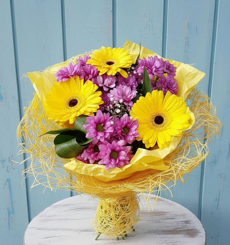 Букет цветов из: Хризантемы и Герберы в Тропарево