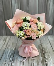 Букет цветов из:  Гвоздики, Розы и Хризантемы в Тропарево