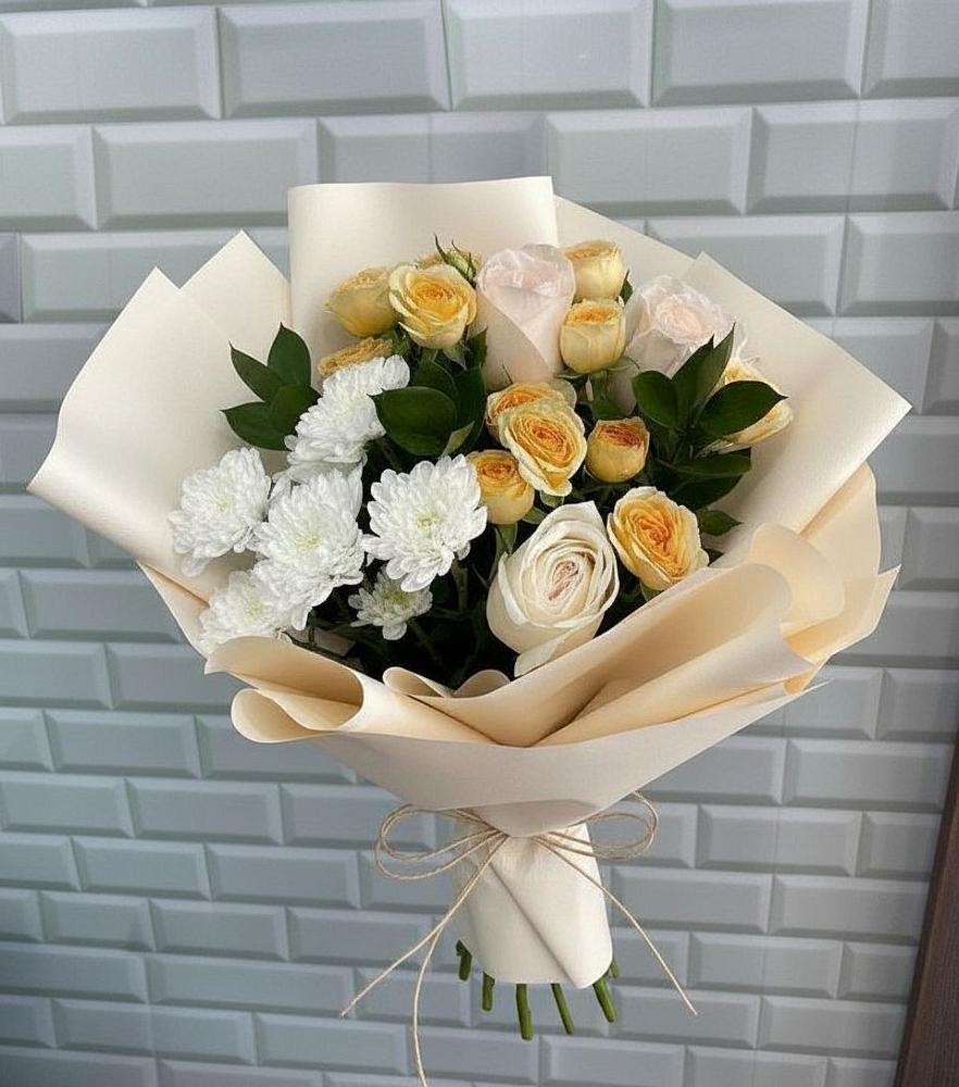 Букет цветов из: Розы и Хризантемы в Тропарево