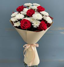 Букет цветов из:  Розы и Хризантемы #REPLACE_PRED# Тропарево
