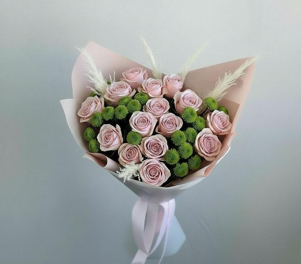 Букет цветов из: Розы и Хризантемы в Тропарево