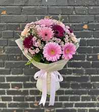 Букет цветов из:  Герберы и Хризантемы в Тропарево
