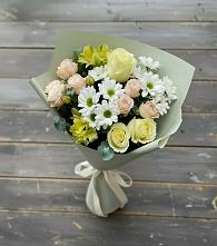 Букет цветов из:  Альстромерии, Розы и Хризантемы в Тропарево